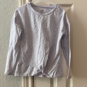 Carter's Heather Gray Long Sleeve Knot Front Tee